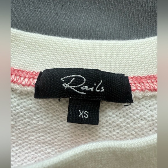 Rails Alice Cream Rainbow Stitched Sweatshirt Cropped Sporty Boxy Fit Size XS - Picture 3 of 5